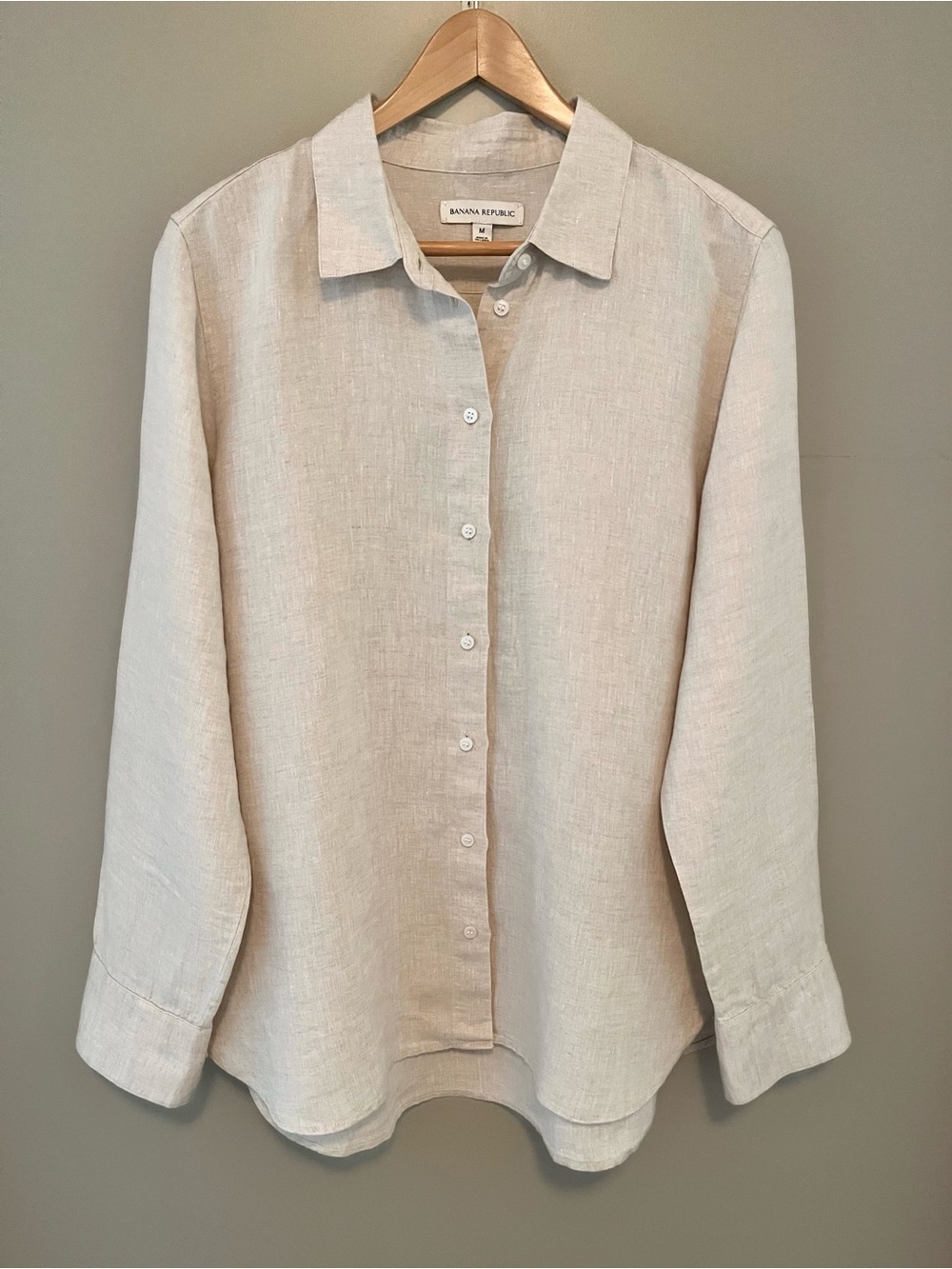 Banana Republic Everyday Linen Shirt Natural M
